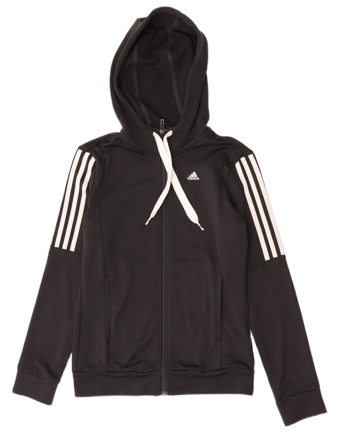 Adidas Sudadera con capucha y cremallera para mujer Reino Unido 8/10 Pequeño Poliéster negro