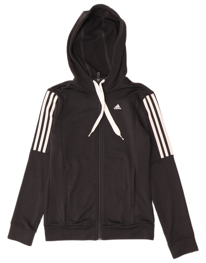 Adidas Sudadera con capucha y cremallera para mujer Reino Unido 8/10 Pequeño Poliéster negro
