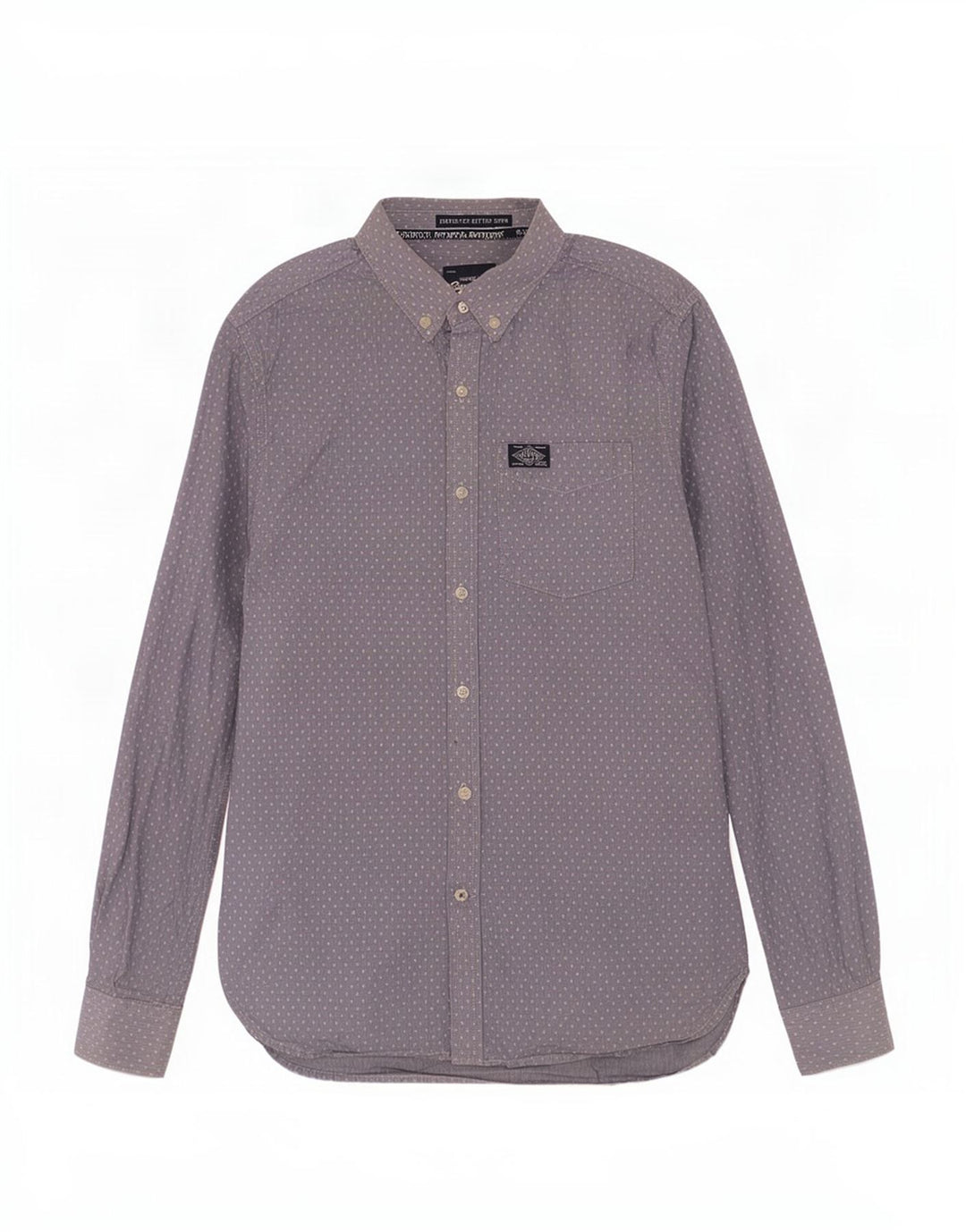 Camisa Superdry Hombre Azul Medio Algodón Geométrico
