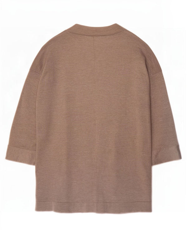 Zara Mujer Cárdigan Abierto Manga 3/4 UK 44 Viscosa Beige Medio