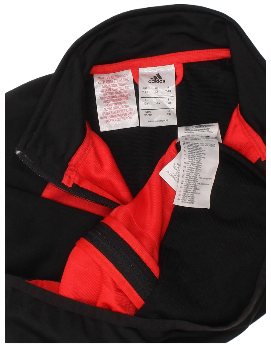 Adidas - Chaqueta de chándal para niño, 7-8 años, color negro, poliéster