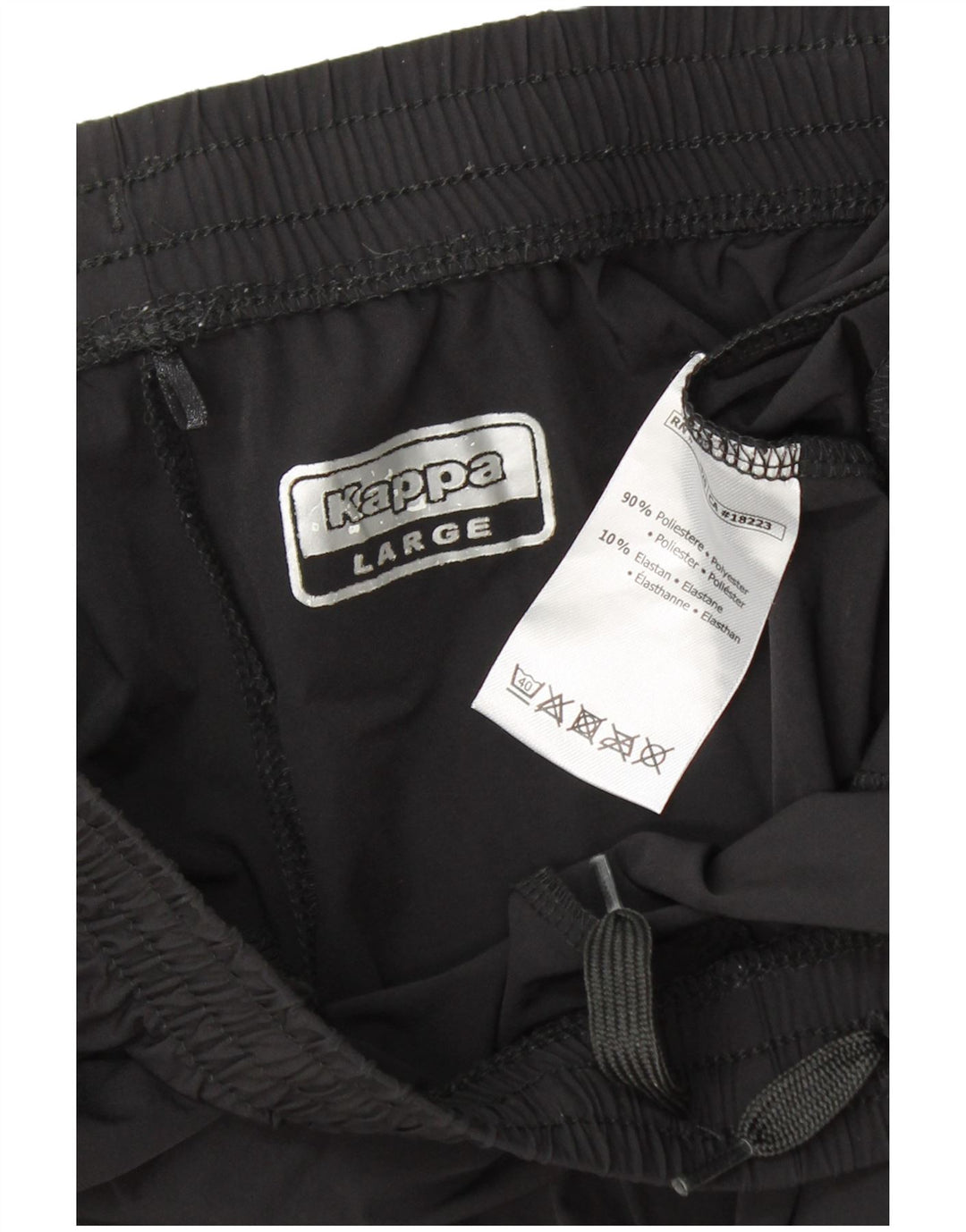 KAPPA Pantalones cortos deportivos gráficos para hombre Poliéster negro grande