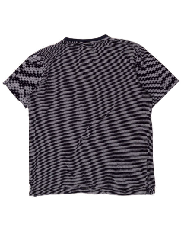Crew Clothing Camiseta para hombre Top XL Algodón a rayas azules