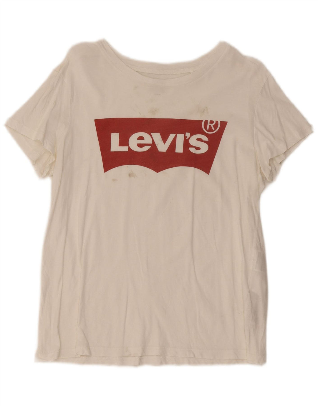 Levi's Camiseta gráfica para mujer Top UK 12 Medium White Cotton