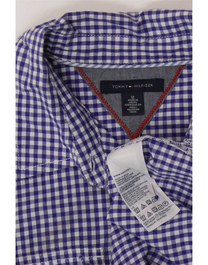 Tommy Hilfiger Camisa para mujer Reino Unido 12 Algodón a cuadros azul medio