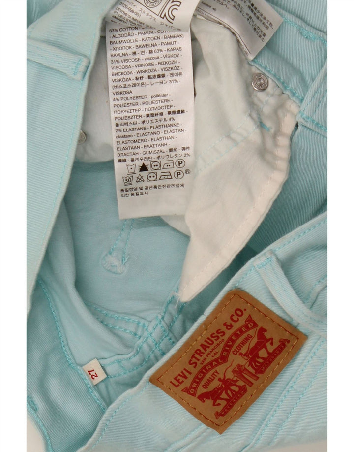 LEVI'S Shorts Vaqueros Mujer W27 Small Turquesa Algodón