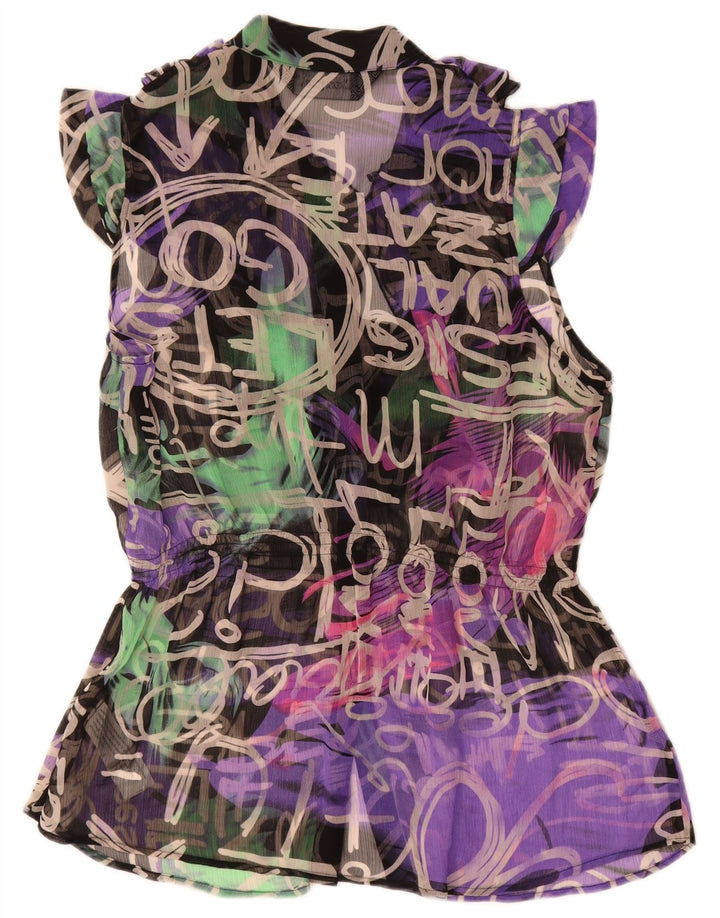 Desigual Blusa camisera gráfica para mujer EU 44 XL Poliéster multicolor