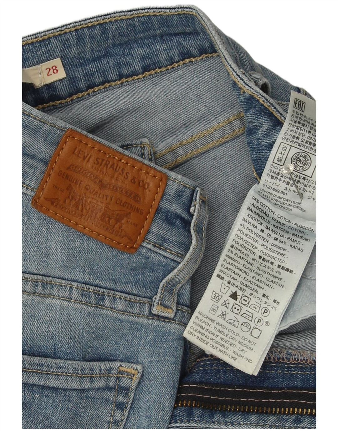 Vaqueros Levi's Mujer 712 Slim W28 L30 Algodón Azul