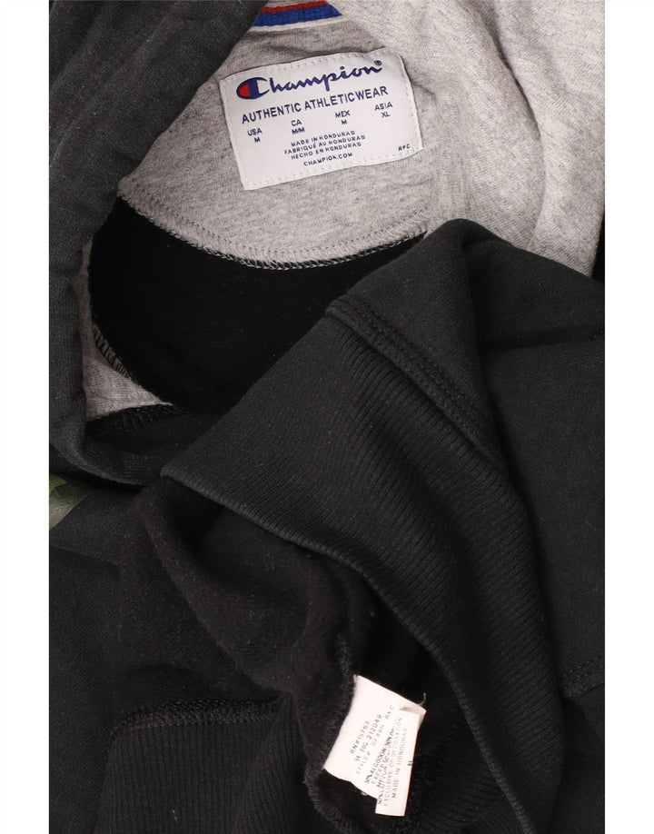 Champion Sudadera Con Capucha Gráfica Para Hombre Jersey De Algodón Negro Mediano