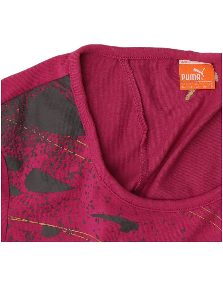 Puma Camiseta gráfica para mujer Top UK 12 Medium Pink