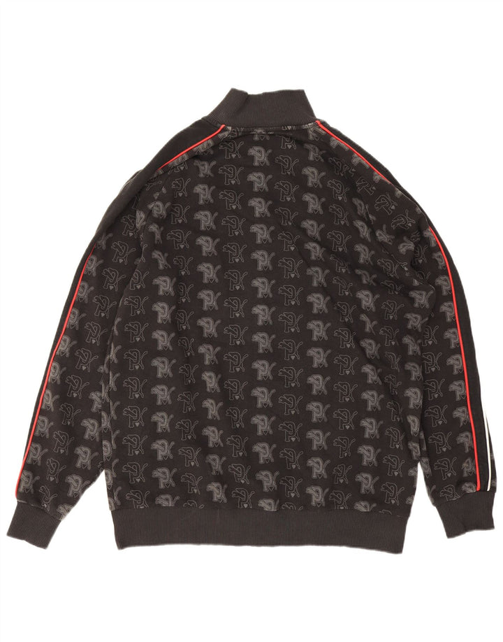 Puma Mens Graphic Chándal Top Chaqueta Grande Algodón Negro