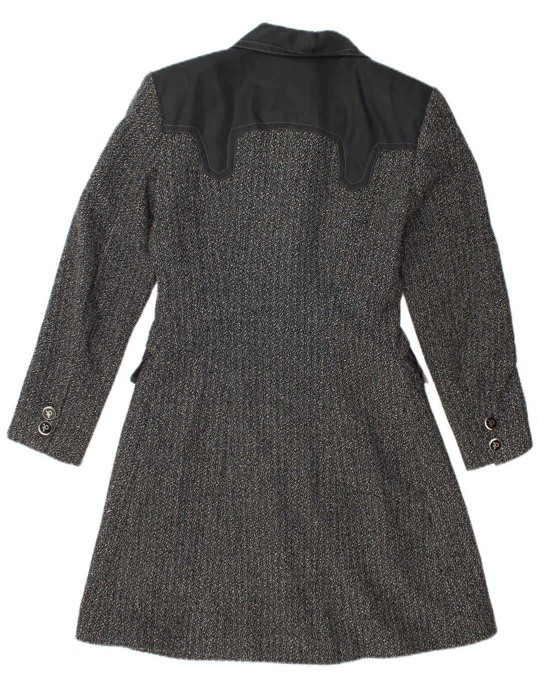 ROCCOBAROCCO Womens Overcoat IT 42 Medium Black Flecked Wool