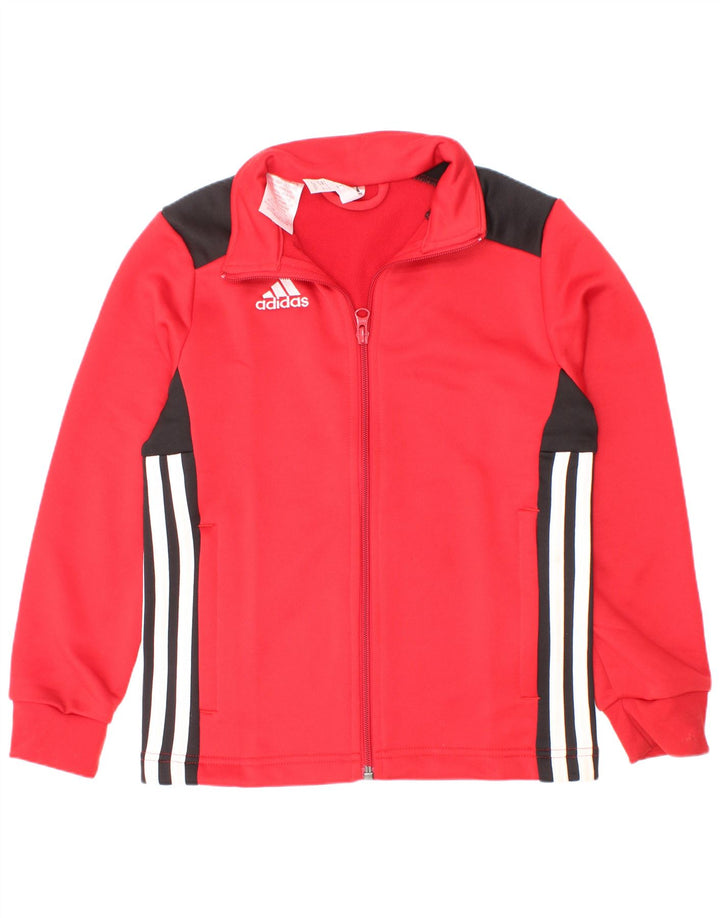 Adidas - Chaqueta de chándal para niño, 7-8 años, color rojo, poliéster