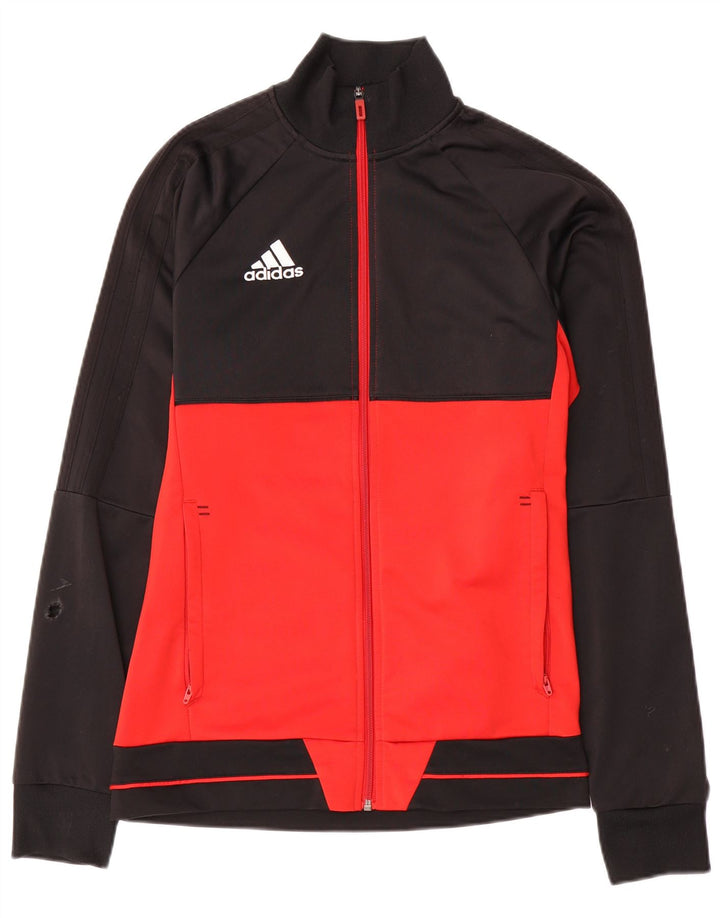 Adidas Hombre Chándal Top Chaqueta Pequeña Negro Colorblock Poliéster