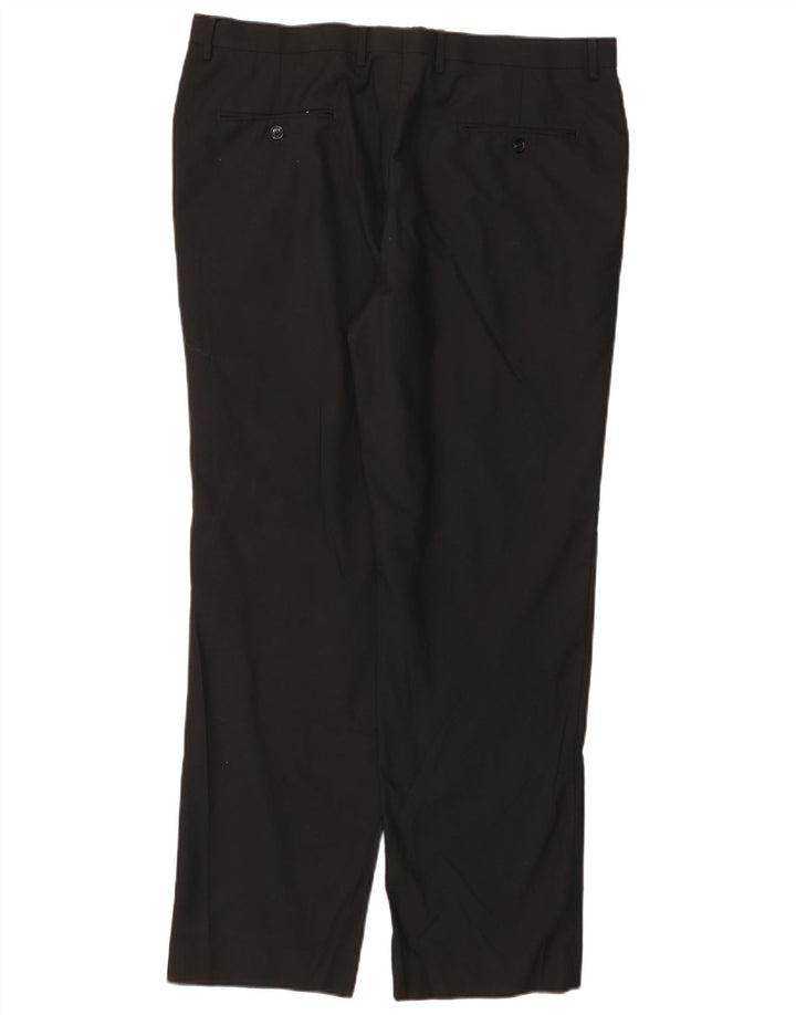 TOMMY HILFIGER Pantalón de traje recto para hombre W40 L31 Poliéster negro