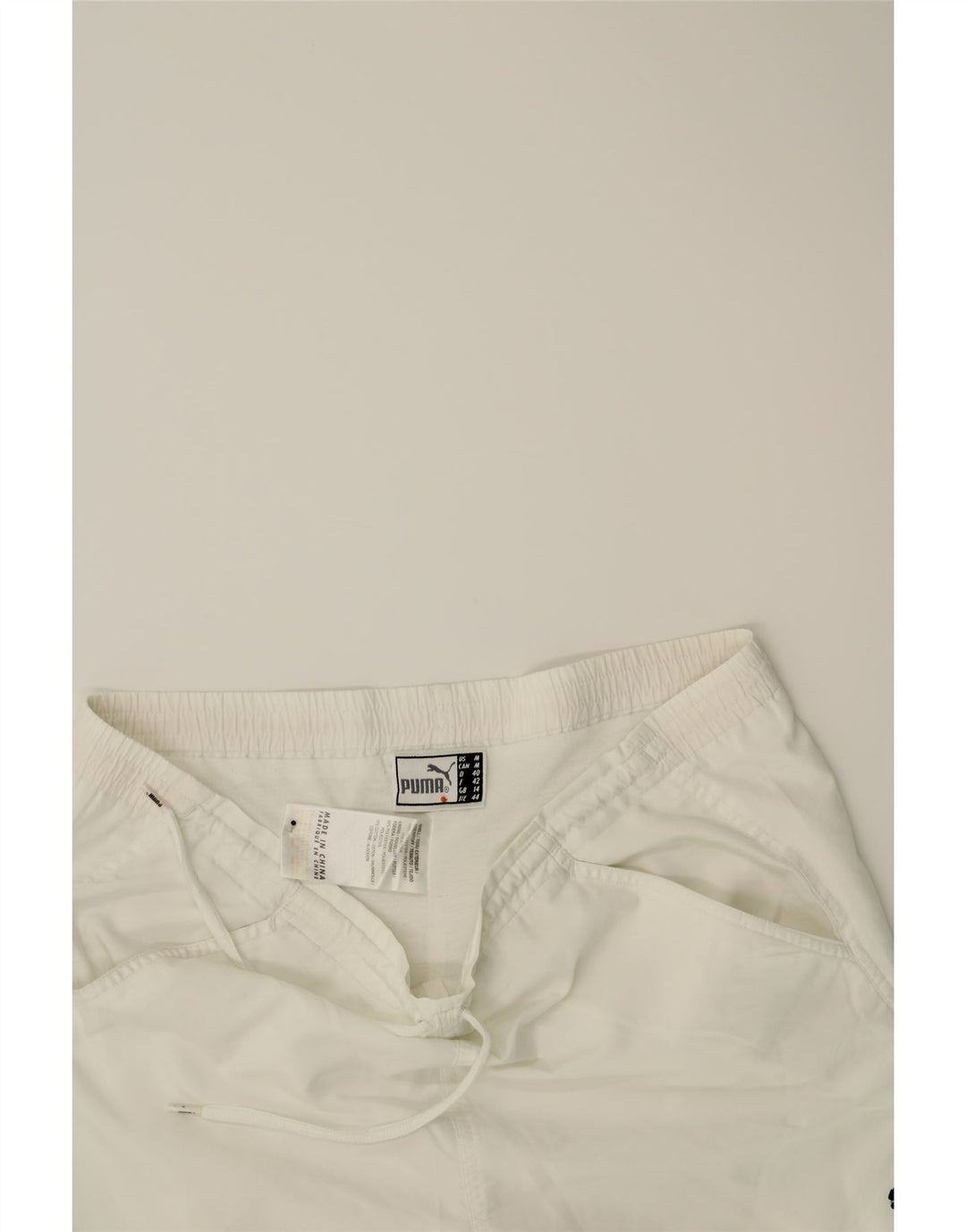 PUMA Womens Sport Shorts UK 14 Large White Polyester Vintage Puma and Second-Hand Puma from Messina Hembry 