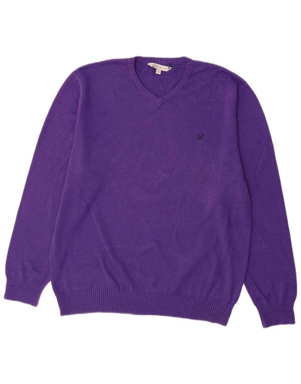 Crew Clothing - Jersey con cuello en V para hombre, talla XL, algodón morado