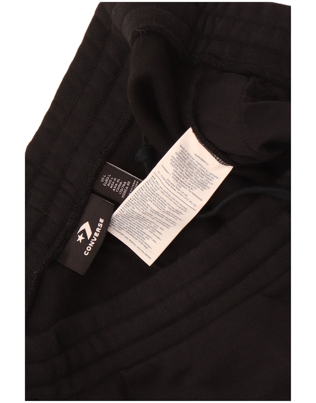 Converse Hombre Pantalones De Chándal Joggers Grande Algodón Negro