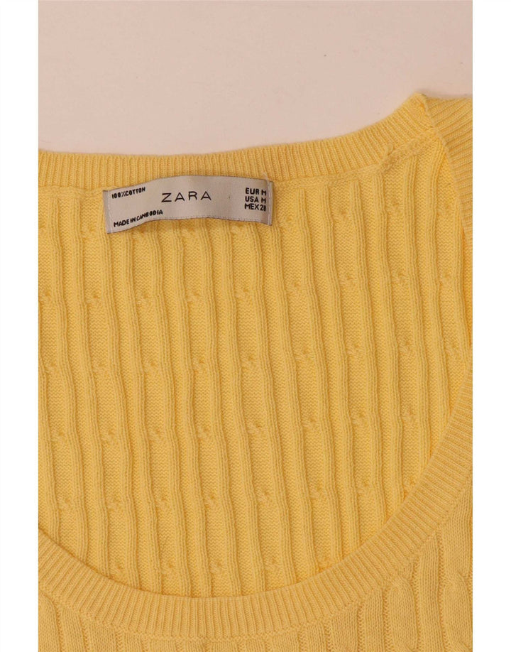 Zara Mujer Chaleco Top UK 12 Medio Amarillo