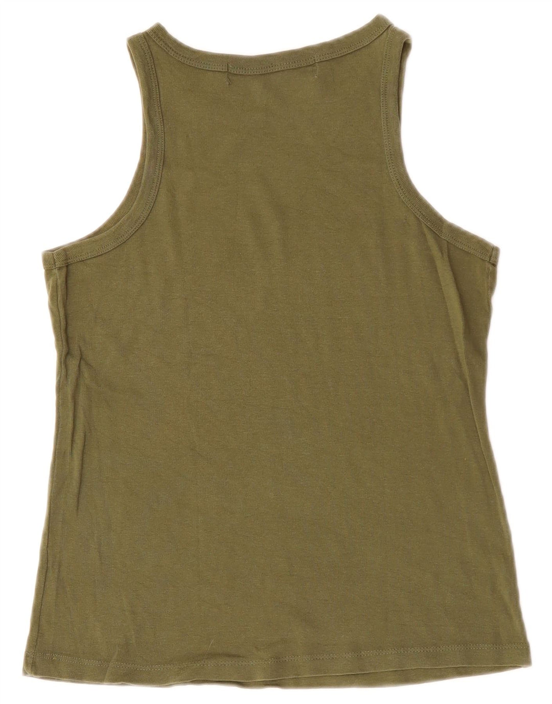 ZARA Mujer Chaleco Top UK 12 Medium Caqui Algodón