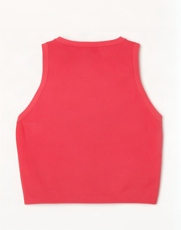 Zara Mujer Crop Vest Top UK 8 Small Viscosa Rosa