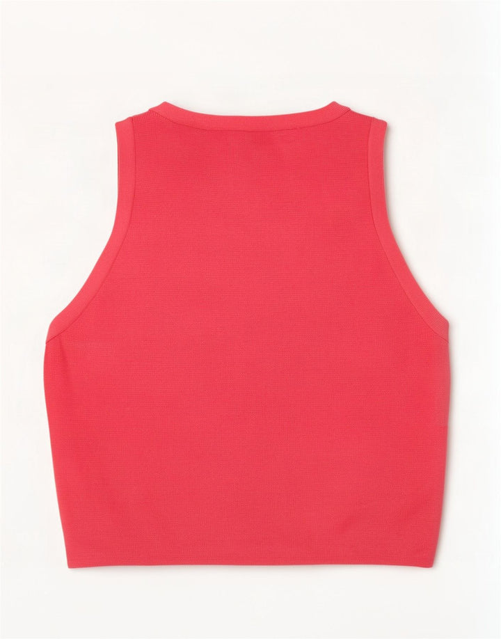 Zara Mujer Crop Vest Top UK 8 Small Viscosa Rosa