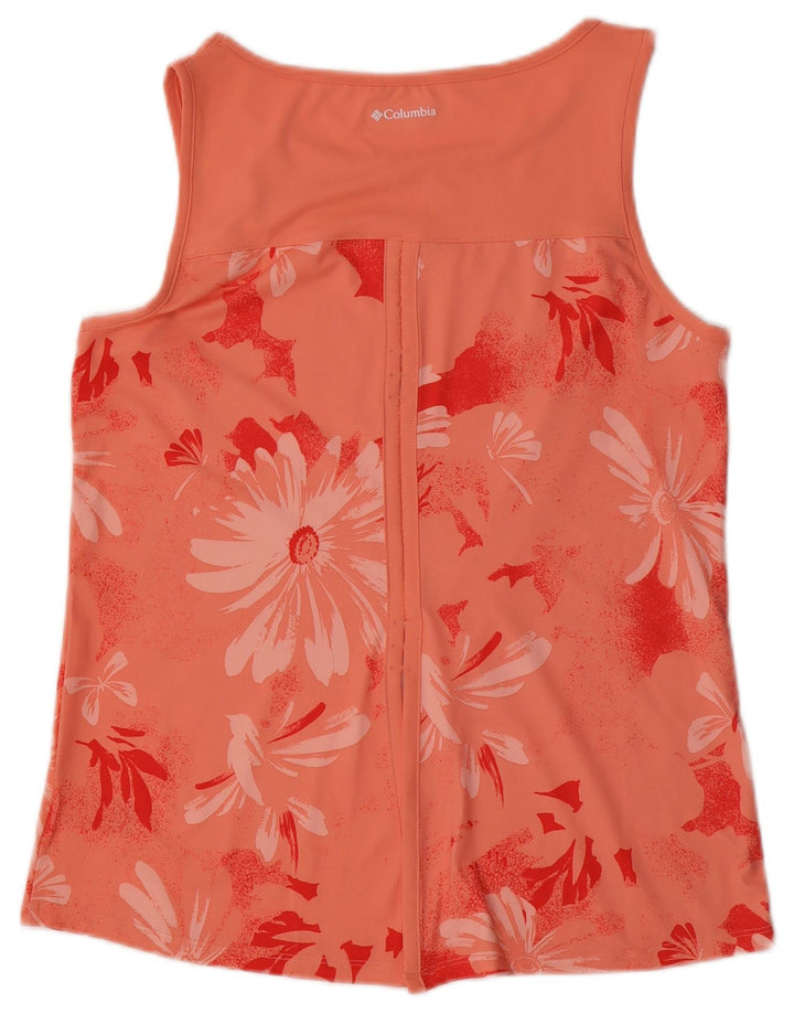 COLUMBIA Top sin mangas gráfico para mujer UK 40 Poliéster floral rosa medio