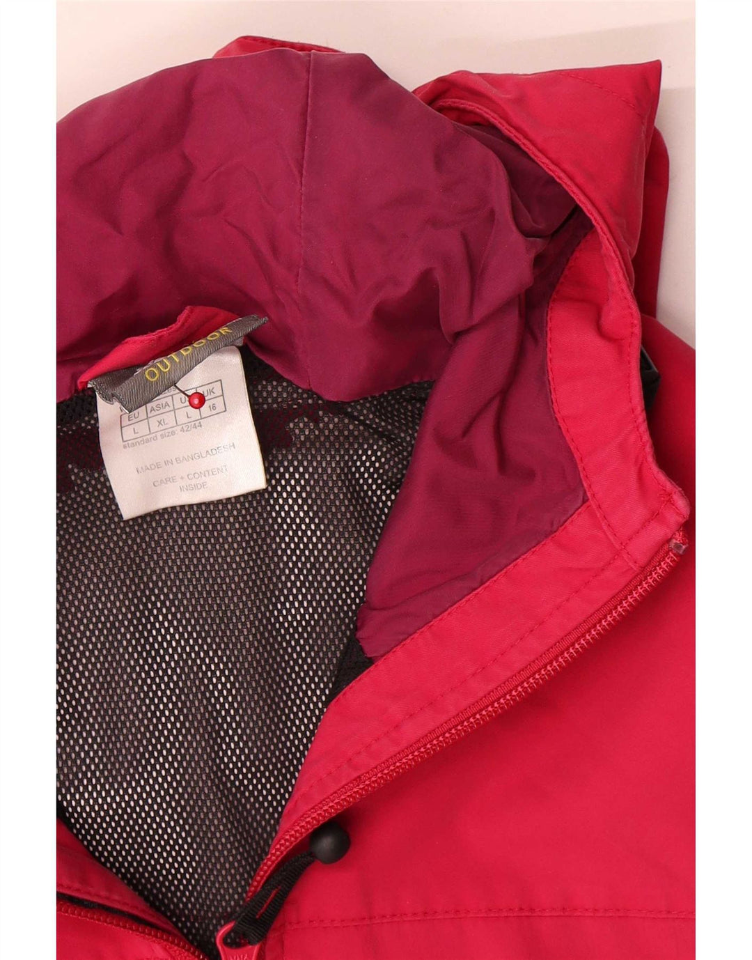 Jack Wolfskin Chaqueta impermeable con capucha para mujer UK 46 Large Red Polyamide