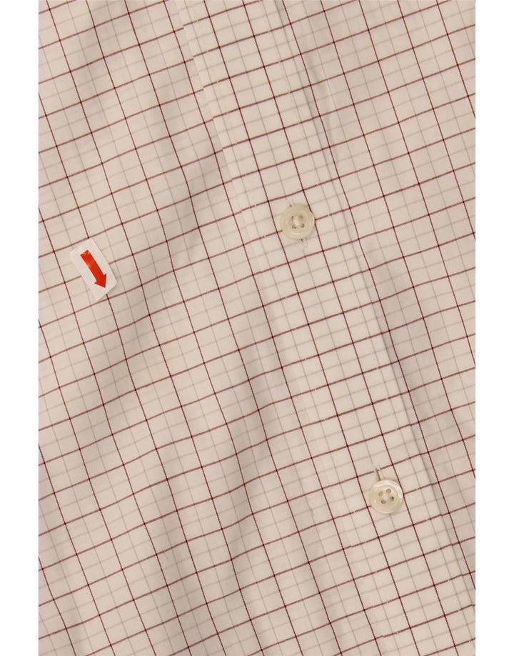 J. CREW Camisa delgada para hombre Talla 17 1/2 XL Algodón a cuadros blanco