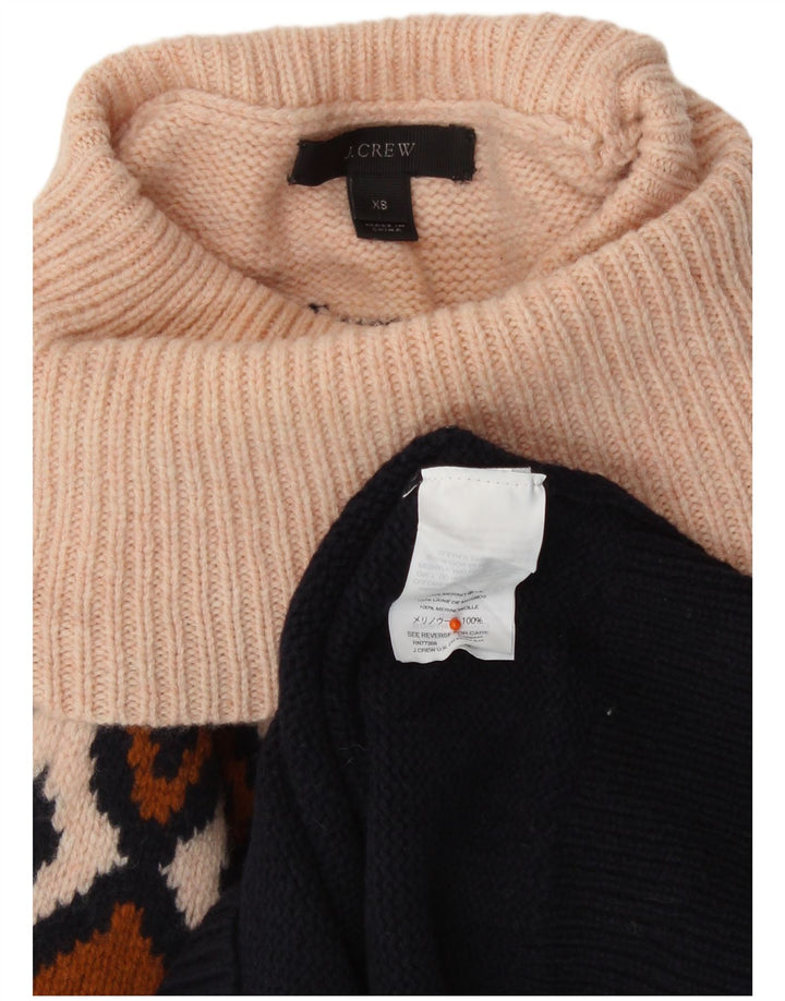 J. CREW Suéter corto con cuello vuelto para mujer UK 6 XS Azul marino Fair Isle