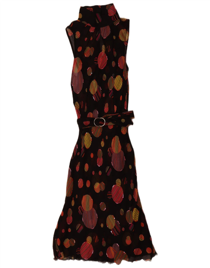 Lazzari Maxi Vestido Sin Mangas IT 44 Mediano Lunares Negros