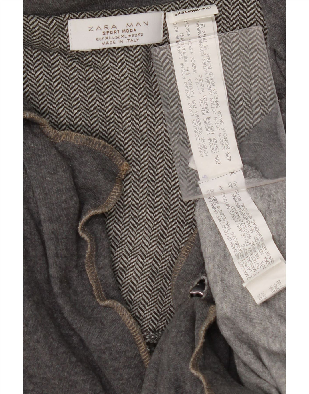 ZARA Mens Cardigan Sweater XL Grey Viscose