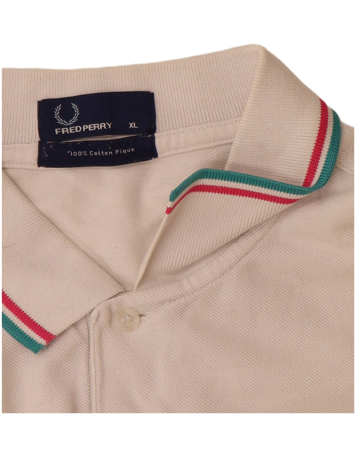 Fred Perry Polo Hombre XL Algodón A Rayas Blanco