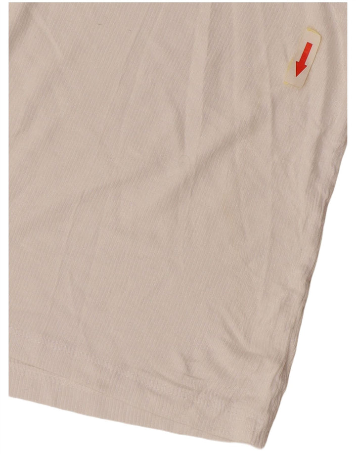 Tommy Hilfiger Top corto sin mangas para mujer UK 12 Medium White Modal
