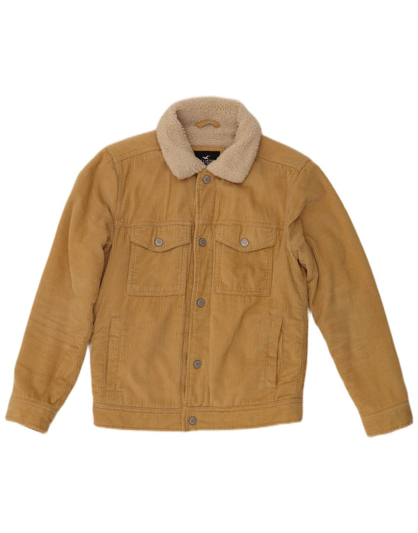 Hollister Chaqueta de pana Sherpa para hombre Reino Unido 34 XS Algodón beige