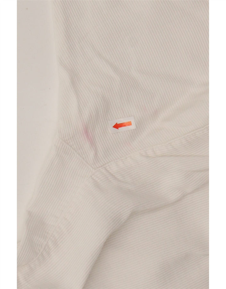 LES COPAINS Blusa corta de pana para mujer Reino Unido 40 Mediano Blanco Floral