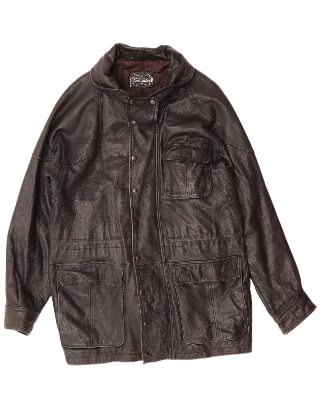 VINTAGE Chaqueta de cuero para hombre Reino Unido 40 Cuero negro grande