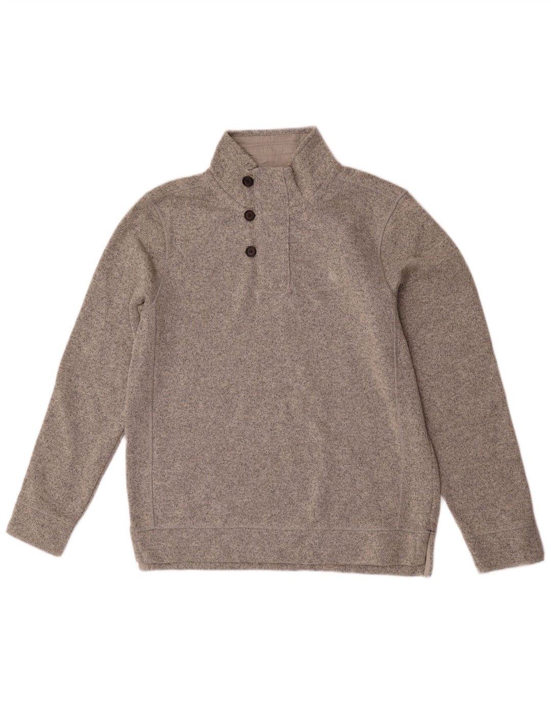 FAT FACE Sudadera Airlie con cuello y botones para hombre, tipo jersey, grande, gris moteado