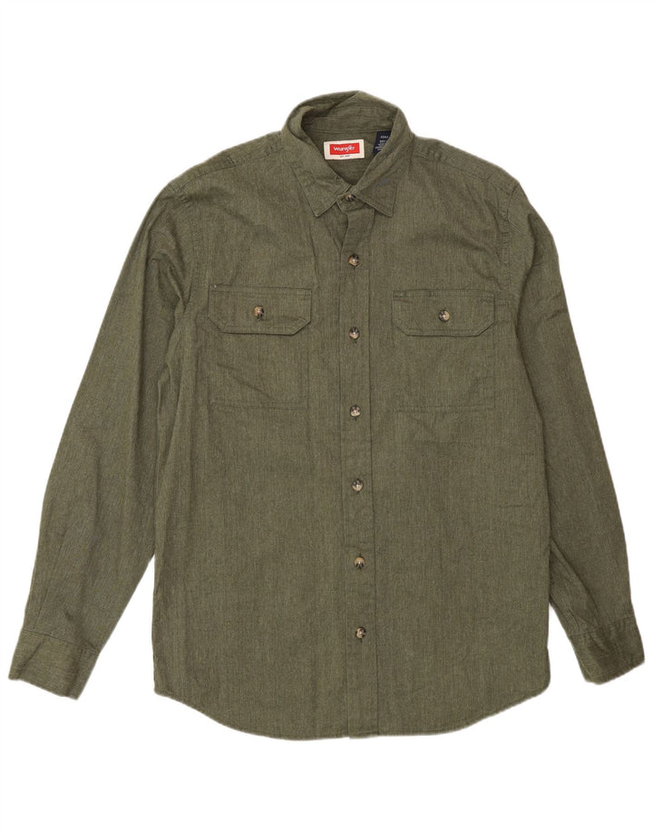 Camisa Wrangler Hombre Small Caqui Algodón