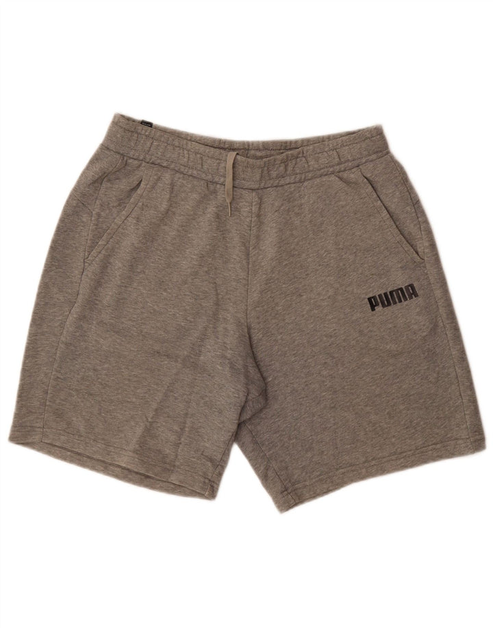 Pantalones cortos deportivos Puma para hombre de algodón moteado gris medio