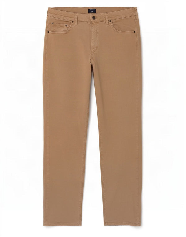 Gant Pantalones informales rectos regulares para hombre W34 L32 Algodón beige