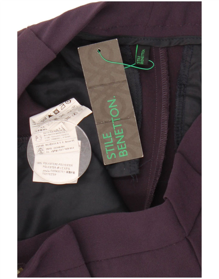 Benetton Pantalón Chino Slim Fit IT 42 Medium W30 L28 Poliéster Morado