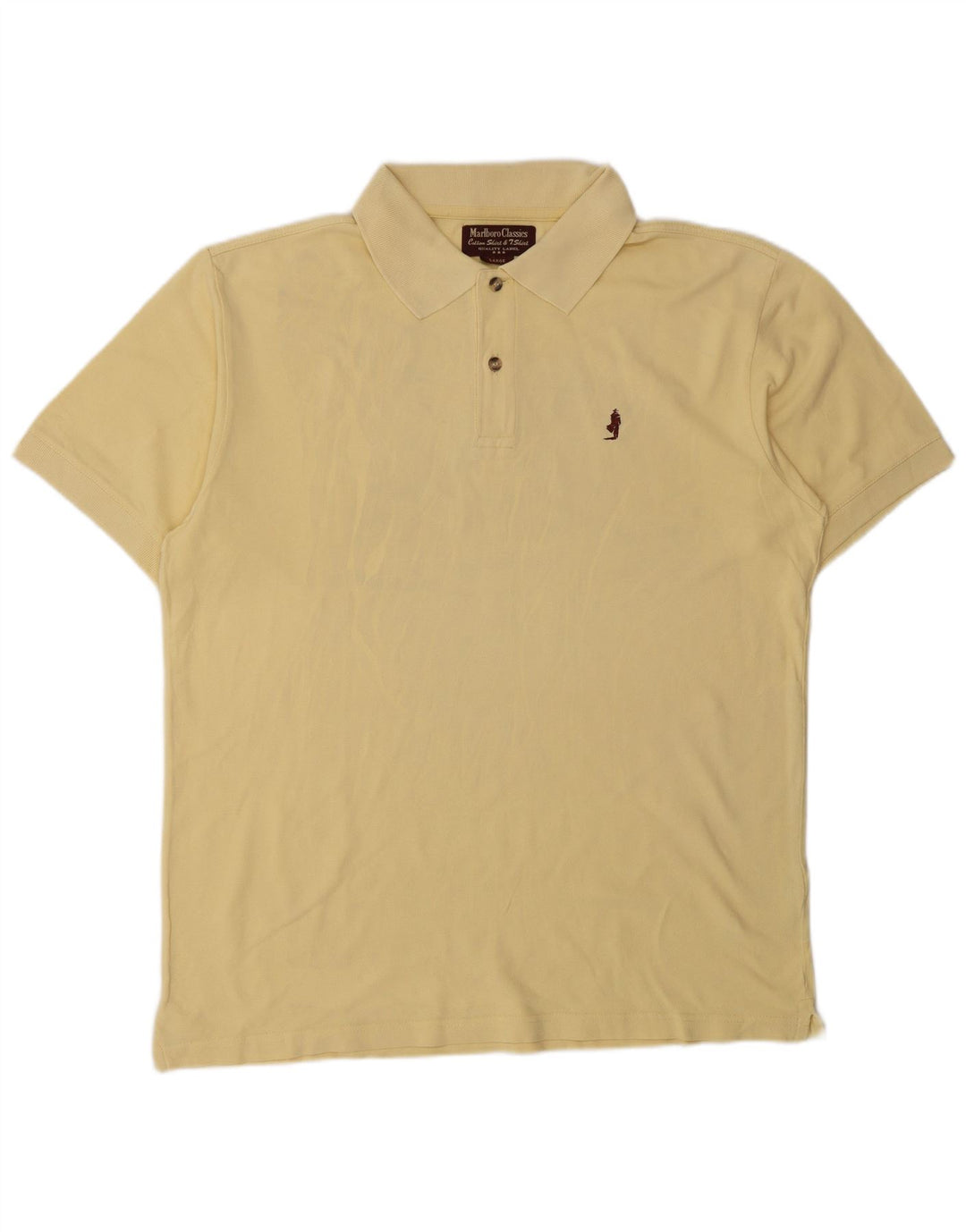 MARLBORO CLASSICS Polo para hombre grande de algodón amarillo