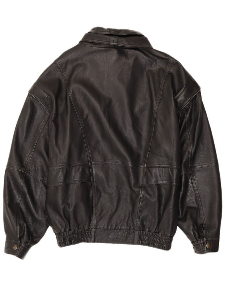 SAMANTA Chaqueta de cuero para hombre IT 52 XL Negro