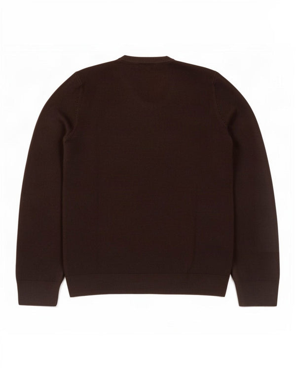 Marks & Spencer Suéter con cuello en V para hombre, color azul, pequeño, acrílico negro