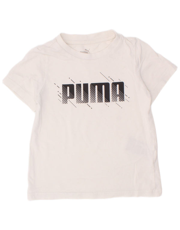 Puma Camiseta gráfica para niños 5-6 años Blanco Algodón
