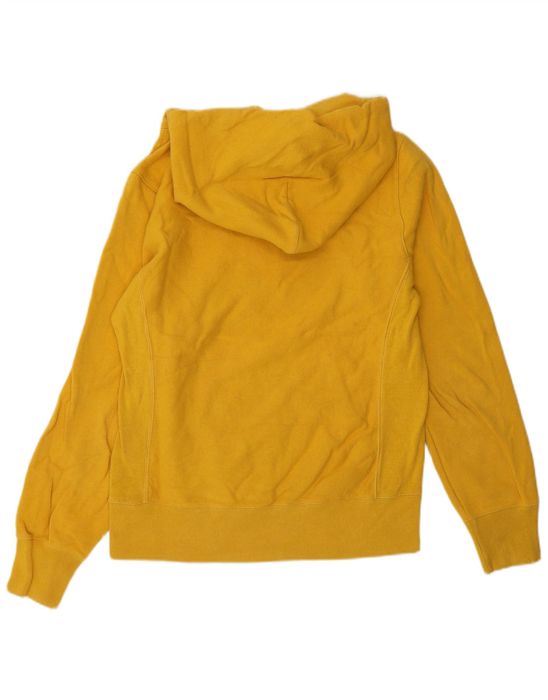CHAMPION Jersey con capucha gráfico de tejido inverso para mujer UK 40 Amarillo medio