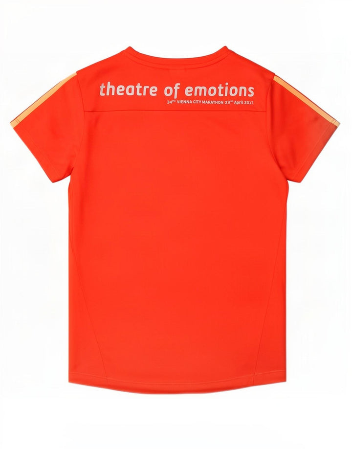 Adidas Mujer Running Graphic Camiseta Top UK 12/14 Medio Naranja Poliéster