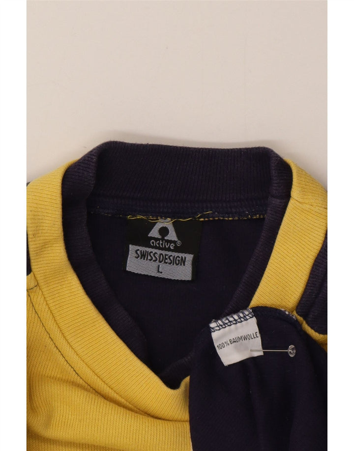 Active - Sudadera con estampado gráfico para hombre, jersey grande, multicolor, color block