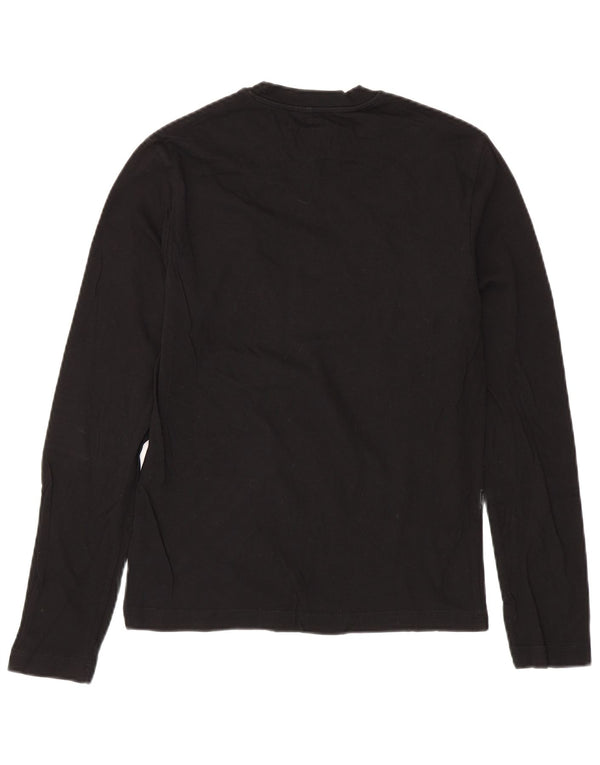 CALVIN KLEIN JEANS Top gráfico para hombre manga larga pequeño algodón negro